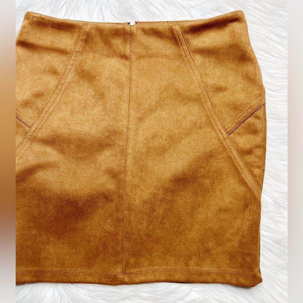 Mosaic & Co Suede Mini Skirt Brown Size Medium